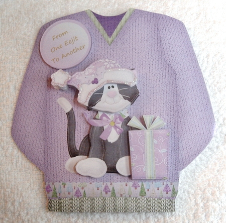 Santa Kitty - Christmas Jumper Card Mini Kit by Margaret Scott