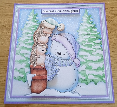 Warm & Cosy Hedgehog Christmas 7.5 Decoupage Mini Kit by Margaret Scott