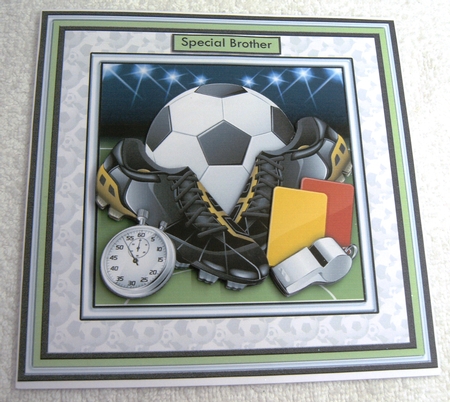 Football Soccer Equipment 8x8 Decoupage Mini Kit with Ages by Margaret Scott
