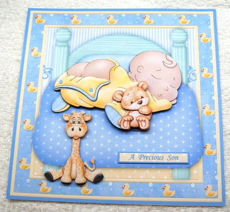 Cheeky Baby Boy 8x8 Decoupage Mini Kit by Margaret Scott