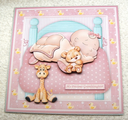 Cheeky Baby Girl 8x8 Decoupage Mini Kit by Margaret Scott