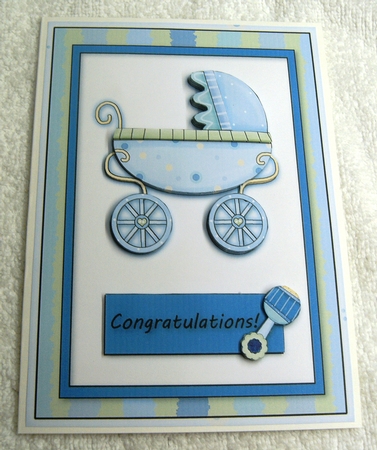 Congratulations Boy Card Front by Margaret Scott