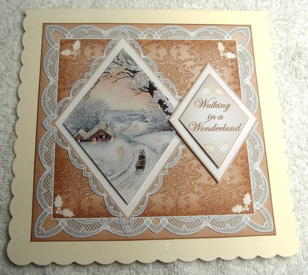 Winter Sunset Walking in Wonderland 7in Double Diamond Topper by Margaret Scott