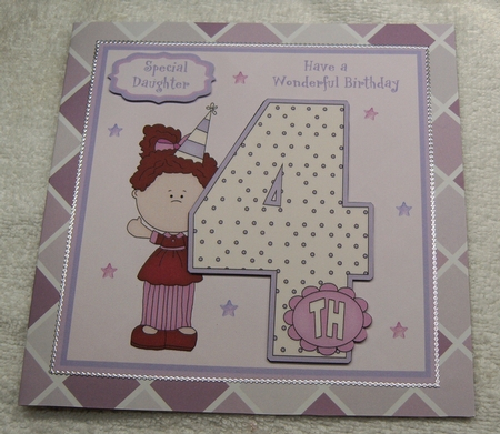 4th Birthday card for Daughter, Grandaughter or Niece by Margaret Scott