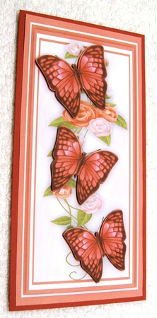 D.L Beautiful Red Butterflys and flowers  by Margaret Scott