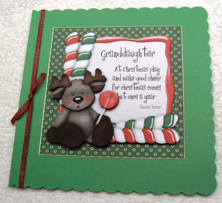 Granddaughter Lollipop Xmas Card Kit by Margaret Scott