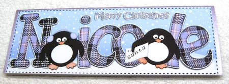 Large DL Merry Christmas NICOLE 3D decoupage  by Margaret Scott
