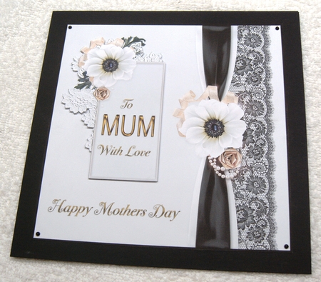 Black & White Mothers Day Card -Mum by Margaret Scott