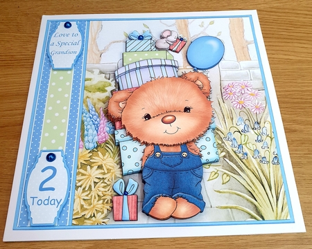 Party Boy Bear 7.5 Decoupage & Insert Mini Kit by Margaret Scott