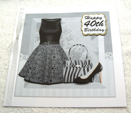 Black 40/50 fashion card front by Margaret Scott