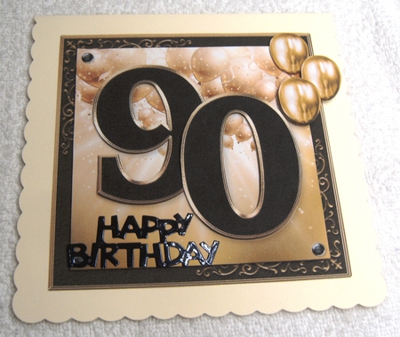 90th Birthday Black and Gold  by Margaret Scott