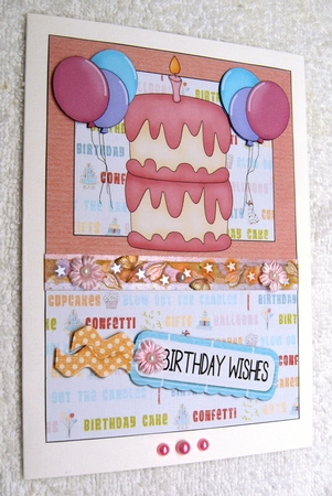 Birthday Girl Cake Card 2 by Margaret Scott