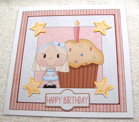 Birthday Girl Square Card 2 by Margaret Scott