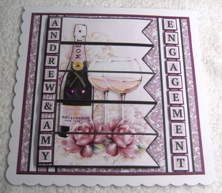 CHAMPAGNE 7.5 Alphabet Quick Congratulations, Anniversary or Engagement Card Kit  by Margaret Scott