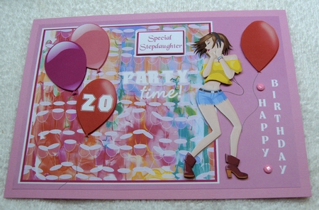 Party time birthday card with relatives & ages 18 -20 by Margaret Scott