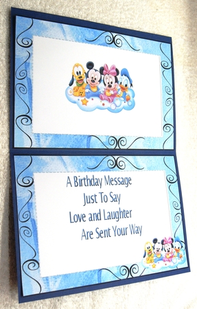 Cute little minnie babies on a cloud with bow A5  by Margaret Scott