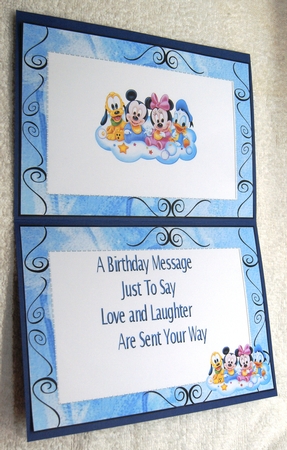 Cute little minnie babies on a cloud with bow A5 Insert by Margaret Scott