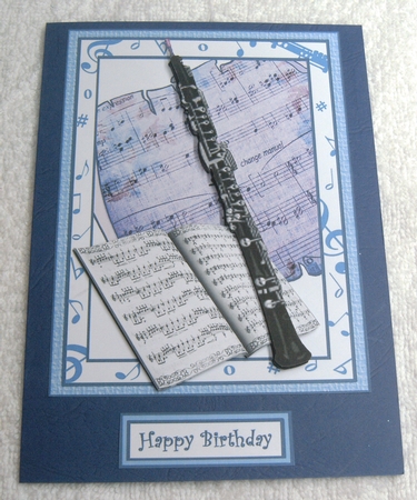 Music decoupage (blue) by Margaret Scott