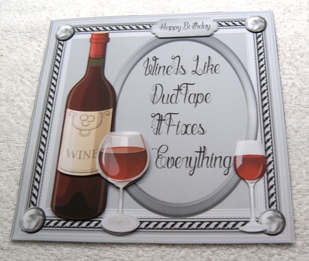 Humour Ladies Wine Card 8x8 Mini Kit by Margaret Scott