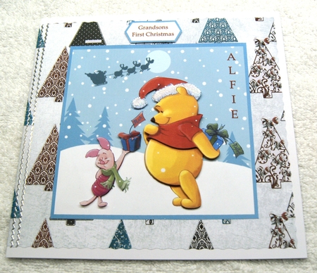 A PRESENT FOR POOH CHRISTMAS CARD FRONT by Margaret Scott