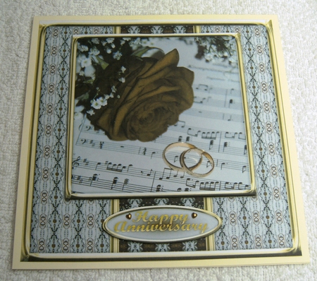 JJ VINTAGE GOLD ROSE WEDDING OR ANNIVERSARY 8X8 by Margaret Scott