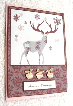 3 X LITTLE DEER CHRISTMAS CARD FRONTS by Margaret Scott