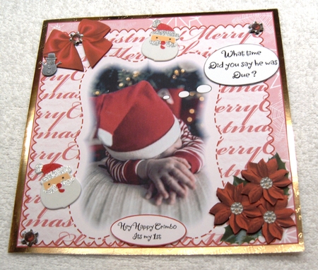 CHRISTMAS FUNNY BABY WAITING FOR SANTA by Margaret Scott