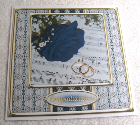 JJ BLUE ROSE WEDDING OR ANNIVERSARY 8X8 by Margaret Scott