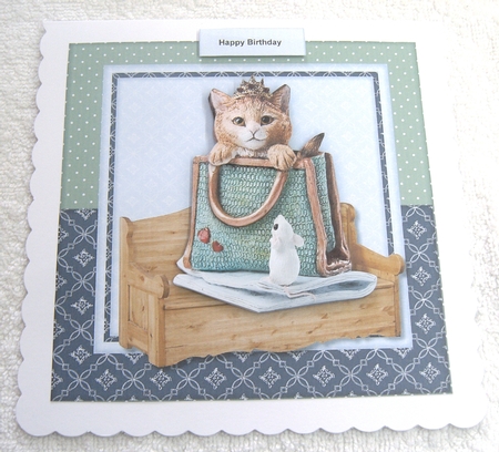 Cute Kitten in handbag by Margaret Scott