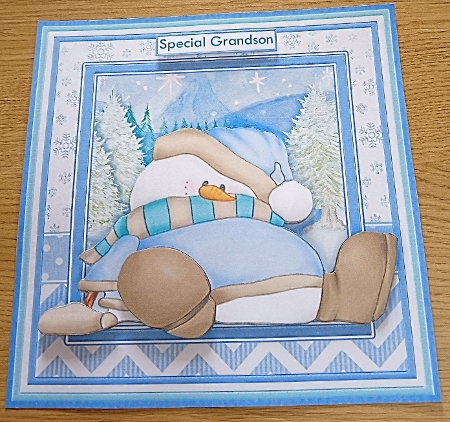 CHILL OUT SNOWMAN Christmas 7.5 Decoupage & Insert Mini Kit by Margaret Scott