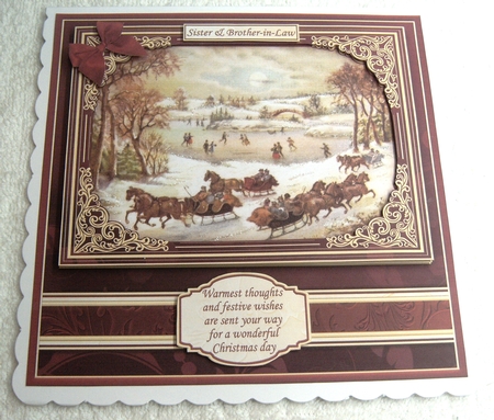 SLEIGH RIDE CHRISTMAS SCENE 7.8 Quick Card & Insert by Margaret Scott