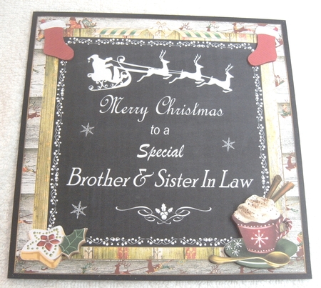 Merry Christmas Special Brother & Sister In Law  Decoupage Topper  by Margaret Scott
