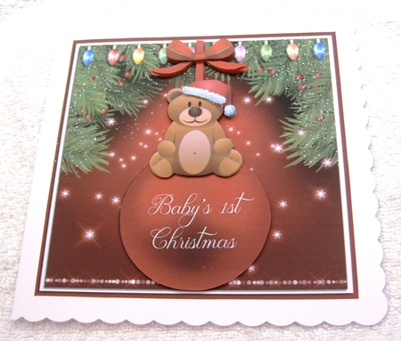 BABYS FIRST CHRISTMAS TEDDY BEAR BAUBLE MINI KIT by Margaret Scott