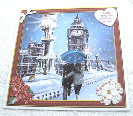 HUSBAND BOYFRIEND WIFE GIRLFRIEND CHRISTMAS 8X8 by Margaret Scott