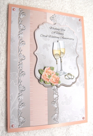 Champagne & Roses Coral Wedding Anniversary by Margaret Scott