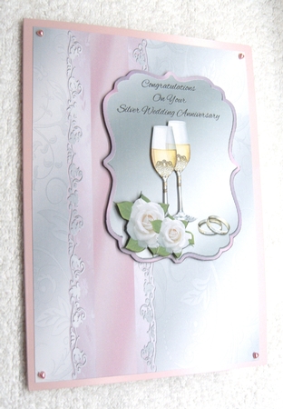 Champagne & Roses Silver Wedding Anniversary by Margaret Scott