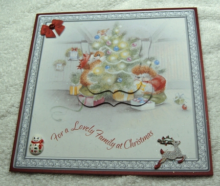 LOVELY FAMILY AT CHRISTMAS & REALISTIC DIAMANTE REINDEER by Margaret Scott