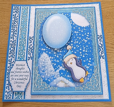 WADDLE UP Christmas Penguin 7.8 Decoupage & Insert Mini Kit by Margaret Scott