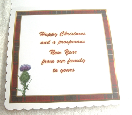 BLANK INSERT - RED TARTAN & THISTLE by Margaret Scott