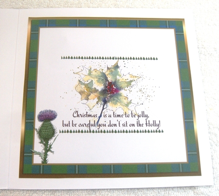 BLANK INSERT - GREEN TARTAN & THISTLE by Margaret Scott