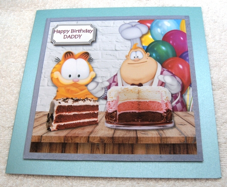 Garfield and Chef with cake by Margaret Scott