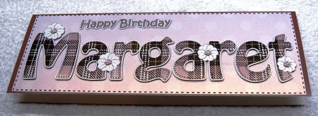Large DL Happy Birthday MARGARET 3D decoupage by Margaret Scott
