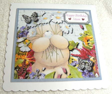 Forever friends bear, flowers and butterflies by Margaret Scott