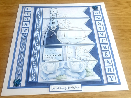 CHAMPAGNE 7.5 Alphabet Sapphire Wedding Anniversary Alphabet & Age Card Kit  by Margaret Scott