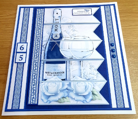 CHAMPAGNE 7.5 Alphabet Sapphire Wedding Anniversary Alphabet & Age Card Kit  by Margaret Scott