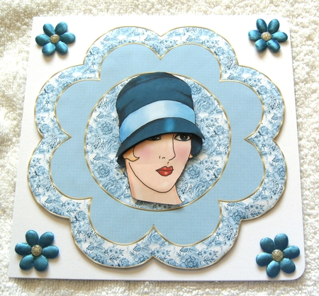 Neutral Floral Mats with Golden Edges 6 by Margaret Scott