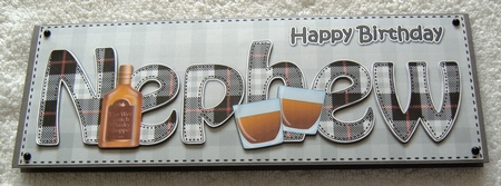 Large DL Happy Birthday NEPHEW 3D decoupage by Margaret Scott