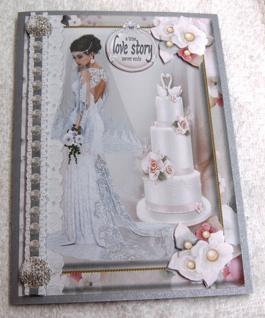 Card Front Gorgeous Bride A5 by Margaret Scott