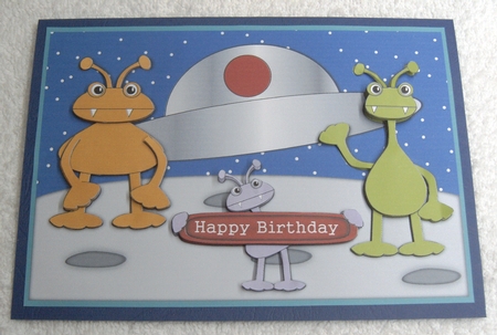 Aliens decoupage by Margaret Scott