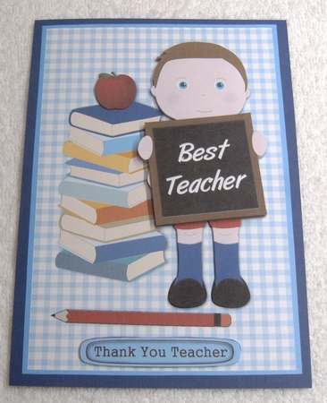 Cute School Boy decoupage by Margaret Scott